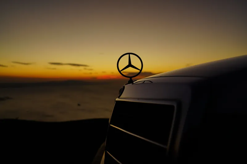 Mercedes V-Class luxury private transfer and chauffeur vehicle parked on Naxos Island Greece